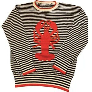 525 America Striped Lobster Intarsia Sweater